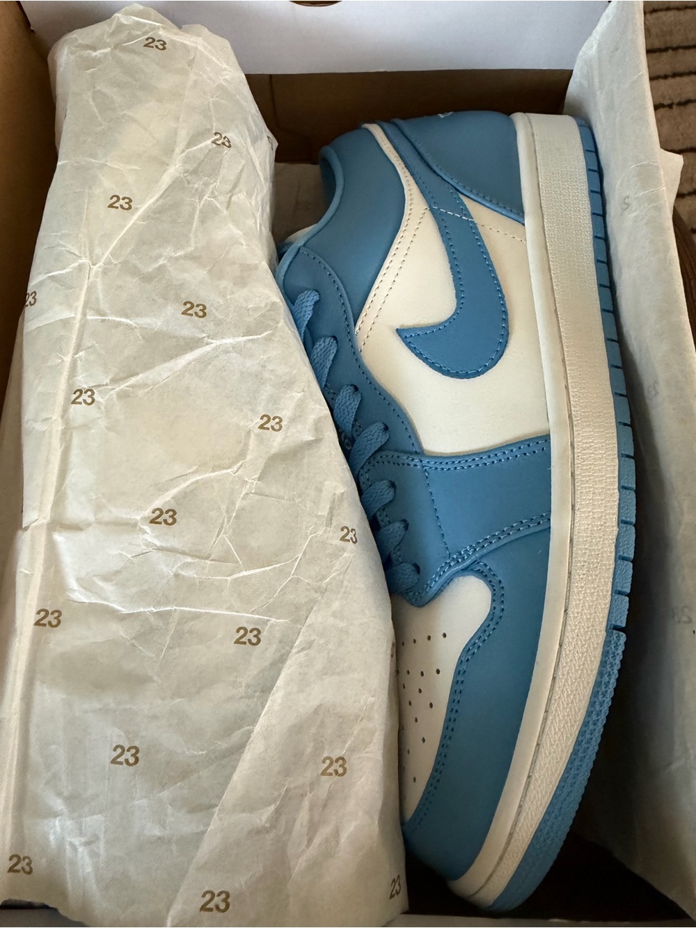 Jordan Low Top Sneakers - White and Light Blue